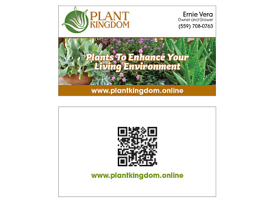 Two-sided Business Card for Plant Kingdom business card design full color printing photoshop qr code two sided business cards