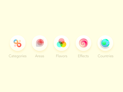 Some icons abstract gradient icons light