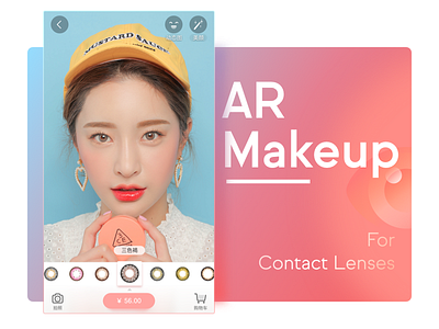 AR Makeup for Contact Lenses ar beauty camera cart circle contact cosmetic lens lenses makeup test ui