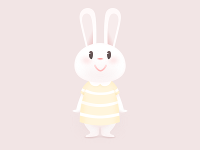 Rabbit M animal cute mascot menghunli pink rabbit smile soft
