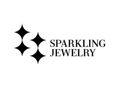 Sparkling Jewelry identity logo negative space