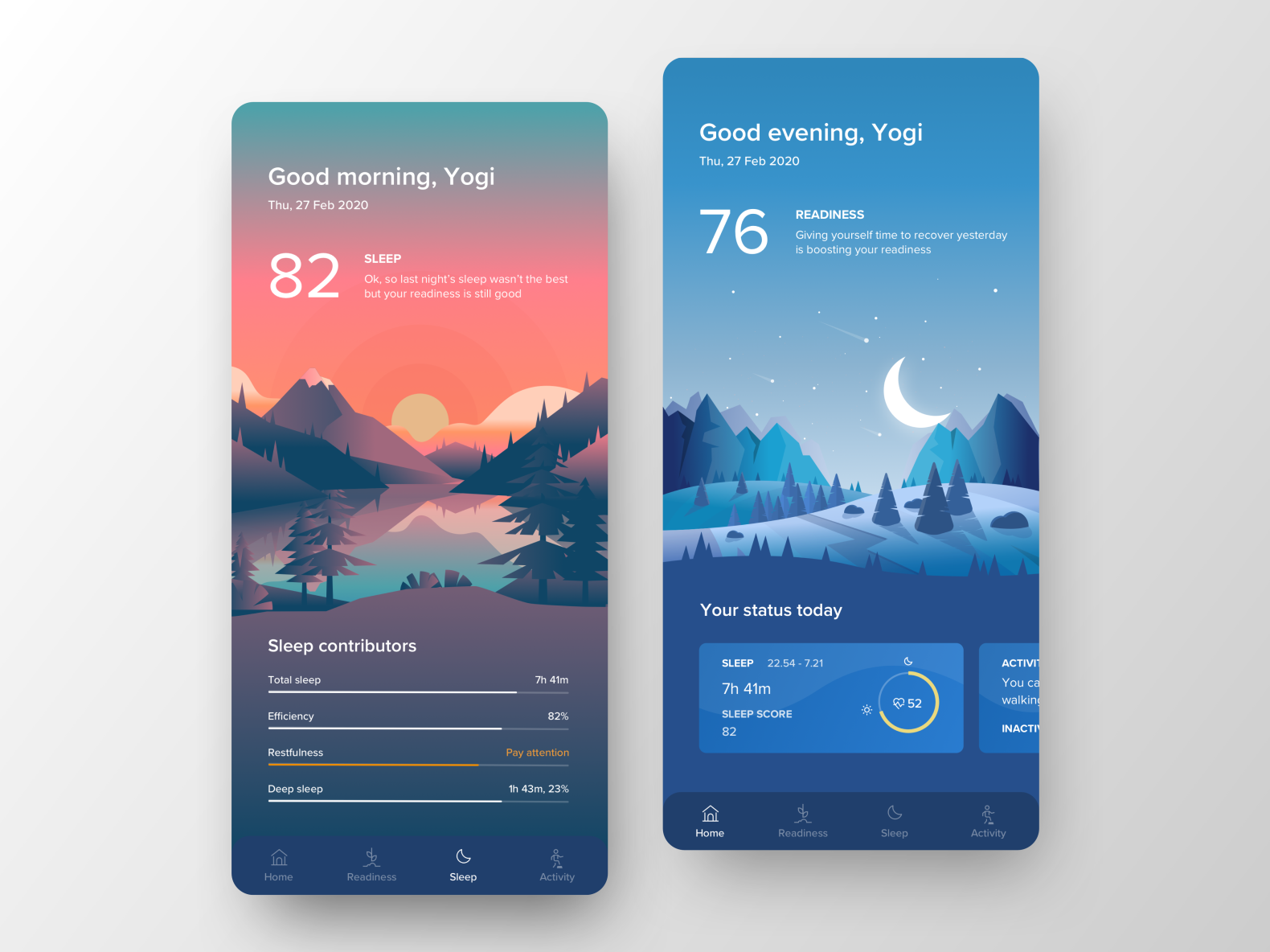 Oura Ring Application - flat design by Phat Doan on Dribbble
