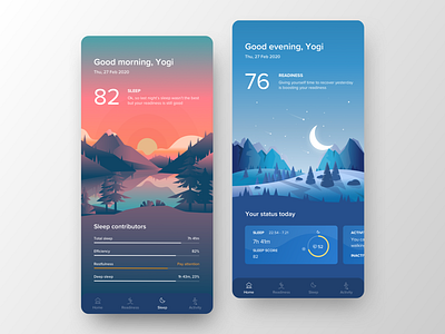 Oura Ring Application - flat design 2d app concept design digital illustration digitalart illustration mobile app procreate vector web