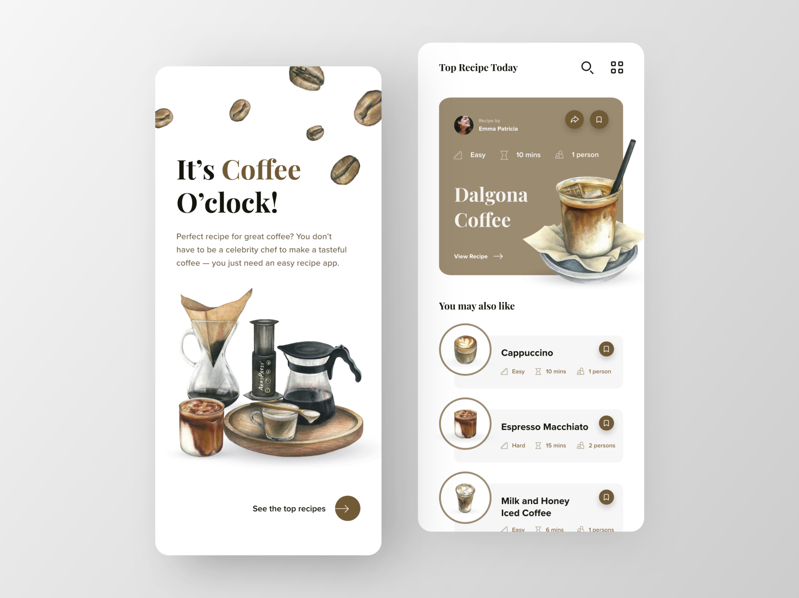 Coffee Recipe Application by Phat Doan on Dribbble