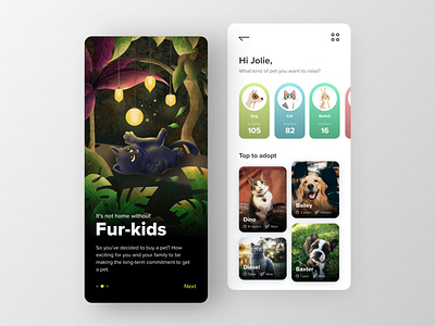 Pet adoption app branding concept design digitalart illustration mobile app procreate ui ux web