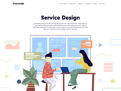 Service Design - Landing page for Evermade