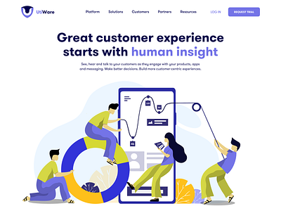 Create A Better Customer Experience - Landing Page app branding concept design digital illustration digitalart illustration mobile procreate ui web website