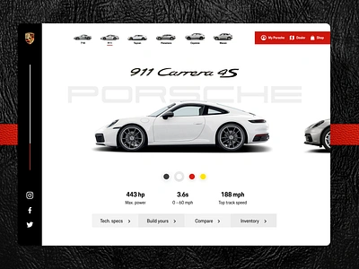 Porsche 911 Carrera Landing Page Design carrera figma landing page porsche redesign