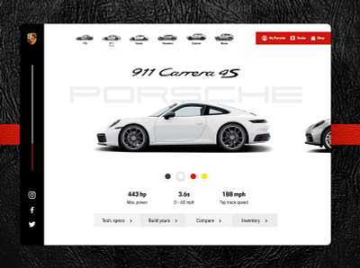 Porsche 911 Carrera Landing Page Design carrera figma landing page porsche redesign