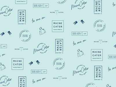 Maine Cater apron brand identity branding design hand drawn illustration logo restaurant vector