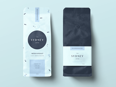 The Sydney Grind Cafe branding design hand drawn illustration logo package design packagedesign surfing sydney