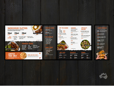 Wallaby's In-Store Menu Design branding design environment design graphic design layout menu menu design print restaurant
