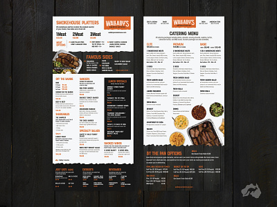 Wallaby's Smokehouse Printed Menu