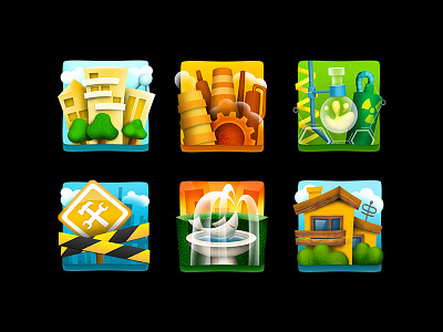 Icons for "Plumber Bob" game icons illustration