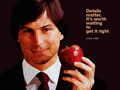 Steve Jobs illustration lowpoly portrait