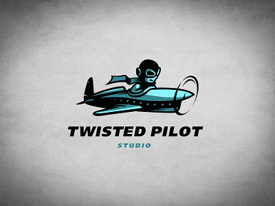 Twisted Pilot air fly illustration logo pilot plane speed