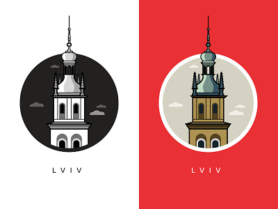 Kornyakt Tower city europe illustration lviv ukraine