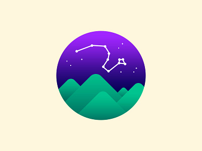 Dragon constellation flat icon illustration