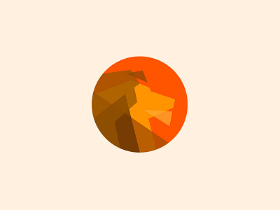 Lion icon illustration logo lowpoly