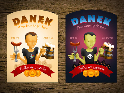 Danek Beer labels branding drawing icon illustration