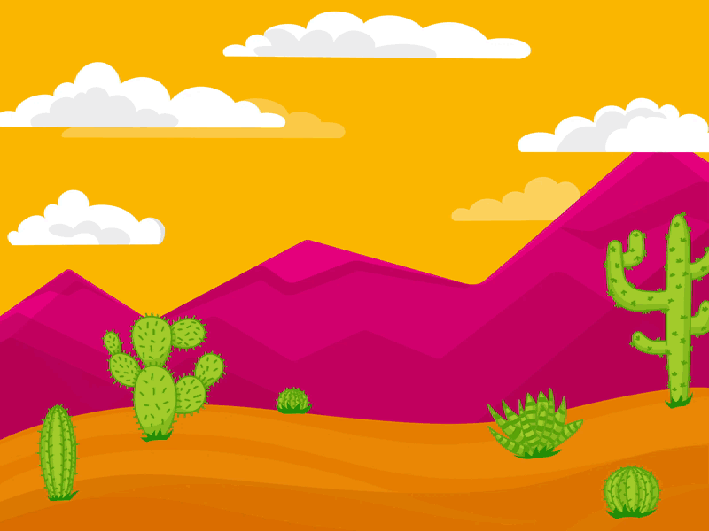 Cinco de Mayo after effect animation cactus cinco de mayo desert illustration photoshop procreate app tumbleweed