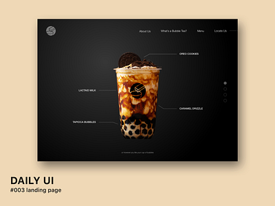 Daily UI #003 Landing Page branding bubble tea daily ui challenge dailyui 001 design landing page ui ux