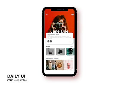 Julie Daily UI #006 User Profile daily 100 challenge dailyui 006 design mobile ui user profile ux