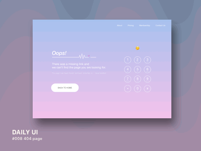 Daily UI #008 404 Page 404 404 page animated branding daily 100 challenge dailyui 008 design ui ux