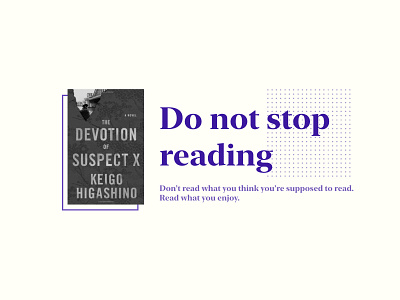 Do not stop reading