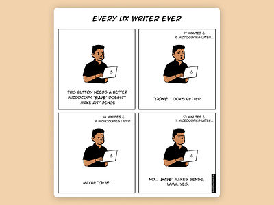 Life of a UX Writer comic figma human illustration uxwriting vector