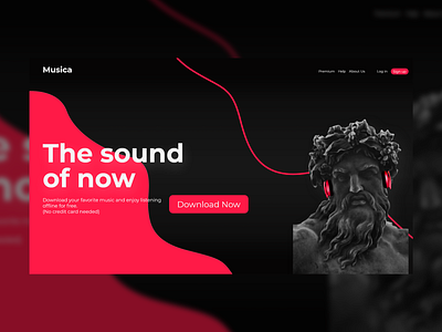 Musica adobe photoshop adobexd branding clean clean ui design interaction interface landing page minimal minimalist ui ui design uidesign ux web website