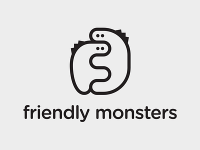 Friendly Monsters Logo branding design flat illustration logo