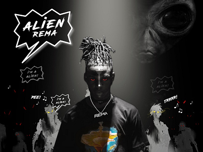 Rema Alien cover art design music music artwork typography
