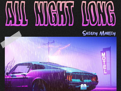 All Night Long cover art design music typography