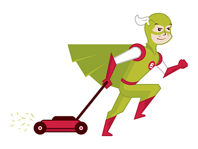Ent Super Savers Campaign action bank character chores comic dog figure girl hero illustration poodle superhero