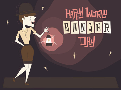 Happy World Ranger Day! character design holiday illustration midcentury outdoors park ranger retro typography