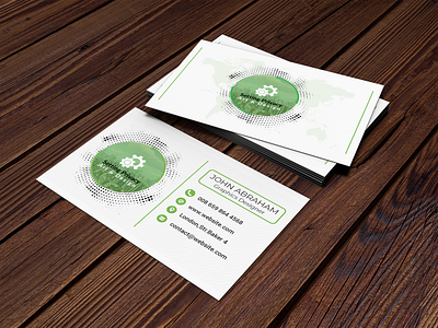 Business Card adobe photoshop business business card call card clean corporate creative design green horizontal individual modern name orange personal professional psd qr code template