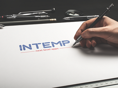 Intemp Logo airline auto automotive branding business car dealership classy clean corporate develop flight high tech importer jet letter light media modern organization simple