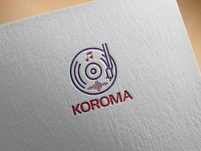 Koroma Dj Logo Design corporate deejay deer dj faysal7a glasses green headphones identity koroma logo music music producer nerd orange psd psd logo purple record template