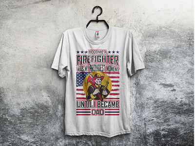 Firefighter T-Shirt Design brand branding business clothing community event firefighter firefighters flame for sale heroes modern print print ready professional retro sticker t shirt design template white