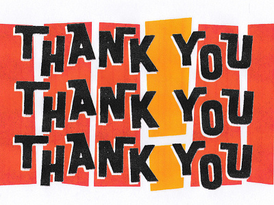 thanks thanks thanks thanks design illustration orange print red thank you thanks typography vintage xerox