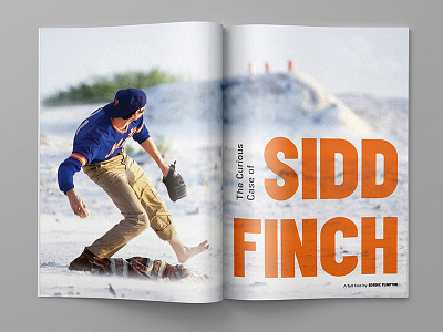 Sidd Finch opening spread article baseball editorial layout magazine sports typography