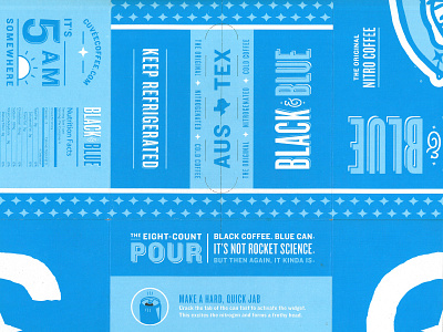 Black & Blue Box Packaging austin blue branding coffee design flat illustration lettering local star texas