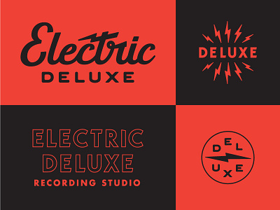 electric deluxe badge branding custom icon logo logotype mark music typography