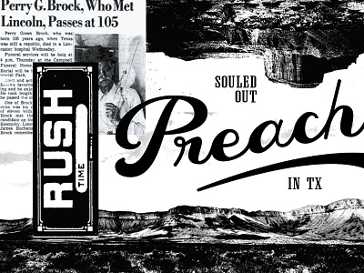leftover preacher collage art austin collage design lettering preacher texas typography