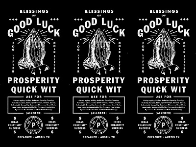 good luck austin candle creativity halftone illustration luck preacher typography