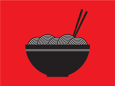 i'm hungry design food hunger illustration lines noodles red