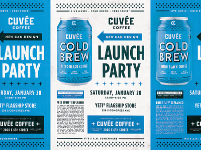 got a new can --- throw a party austin coffee design layout poster texas texture