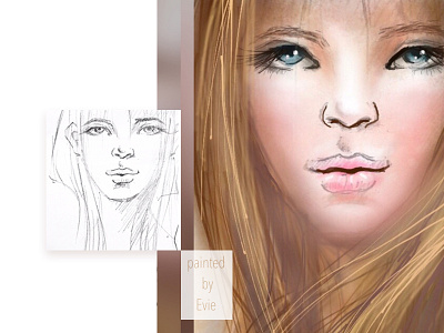 Lady app art beauty brush cg art character female illustration longhair sketch
