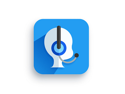 Call icon app bule call design headset icon phone service speakers ui